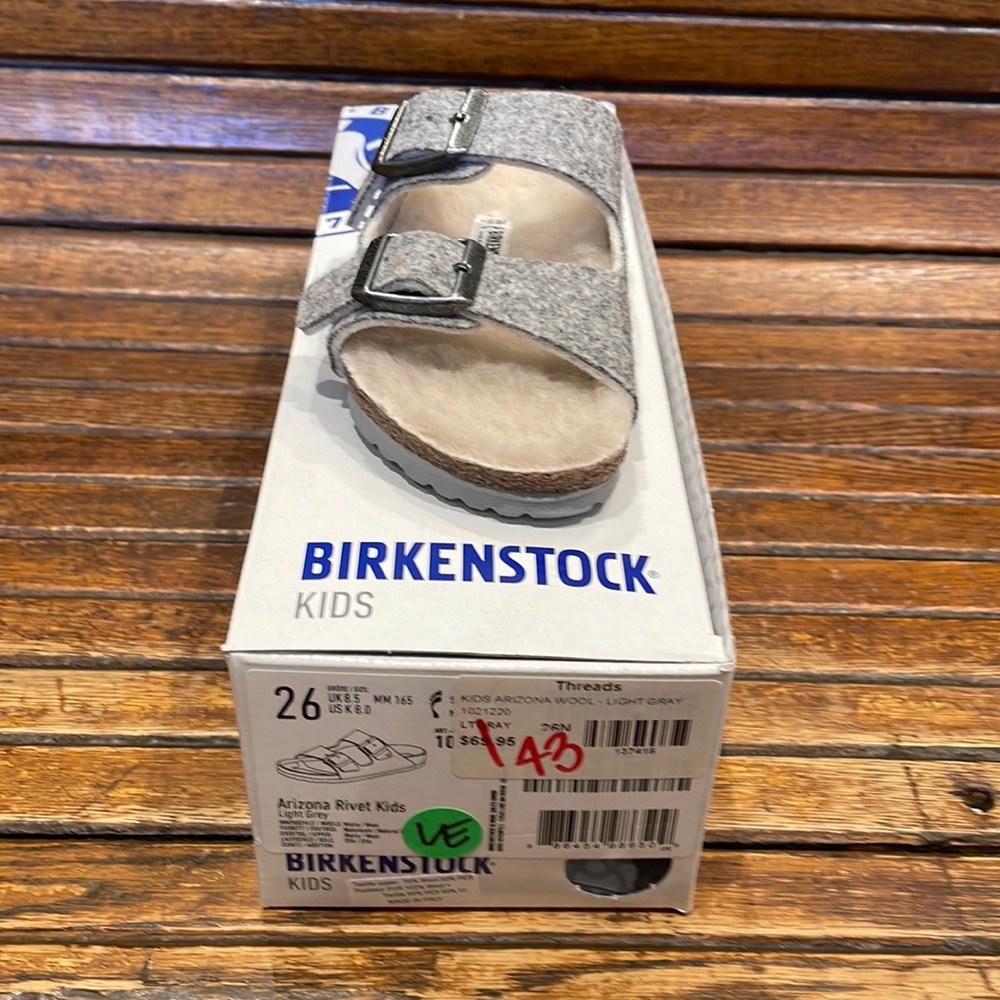 Brand new tiny Birkenstock wool Arizonas in kid sizes.